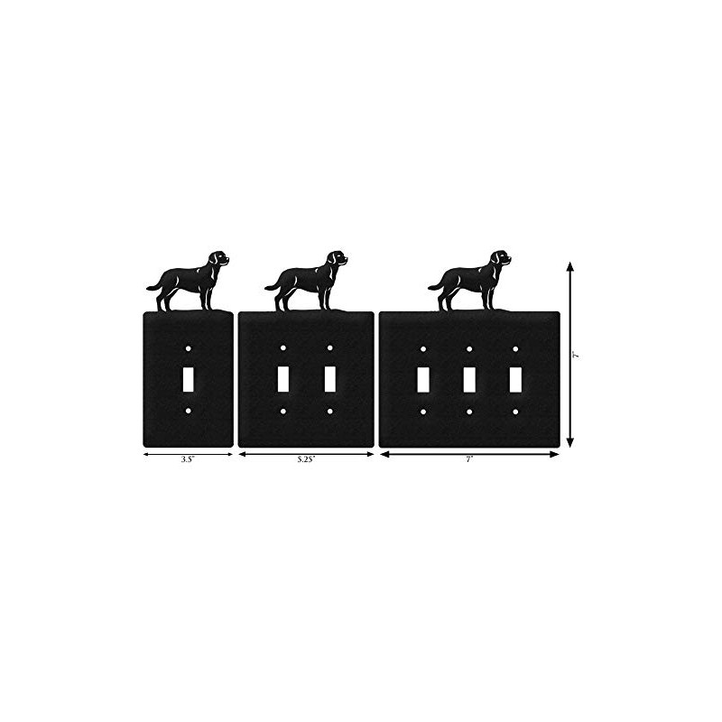 SWEN Products Labrador Metal Wall Plate Cover (Double Outlet, Black)