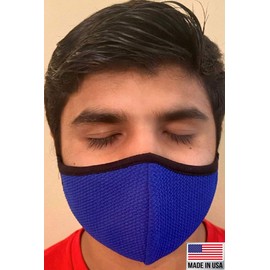 Made in USA Fashion Protective Face Masks Unisex Washable Cotton Mask Hand Made (Royal Blue)