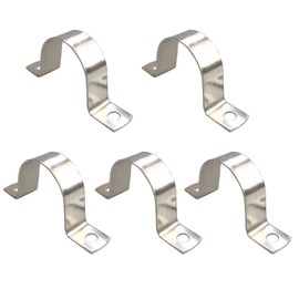 RITUIPIO 4 1/2 Inch Pipe Strap 304 Stainless Steel Conduit Strap 2 Hole Heavy Duty Strap Clamp for Tube Pipe or Wire Cord Installation(114mm 5pcs)