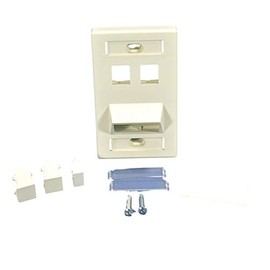 Leviton 41090-SMW Single Gang 2-Ports Multimedia Wallplate - White