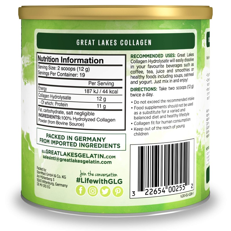 Great Lakes Gelatin Collagen Hydrolysate, Grass-Fed Bovine Hydrolysed Collagen Peptides