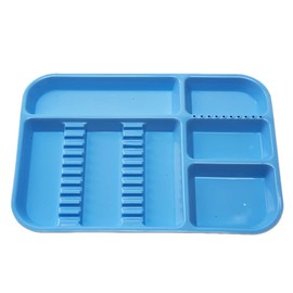 SNAWOP Dental Instrument Tray Autoclavable Plastic Divided Trays Size B (13 x 9.4") for Medical Instrument Set Lab Tatto and Beauty Salon (Blue)