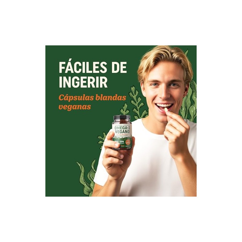 Omega Vegano Aceite Algas Dha Epa Origen Vegetal Gmo