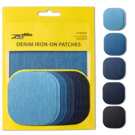 ZEFFFKA Premium Quality Denim Iron-on Jean Patches Inside & Outside Strongest...