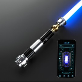 G4E Lightsaber with Bluetooth App, Smooth Swing, 16 Sound fonts, Infinite RGB Colour Change, Motion Control. Upgraded RGB v3.0. Light Saber For Adults and Cosplay. (Obi RGB (Duelling))
