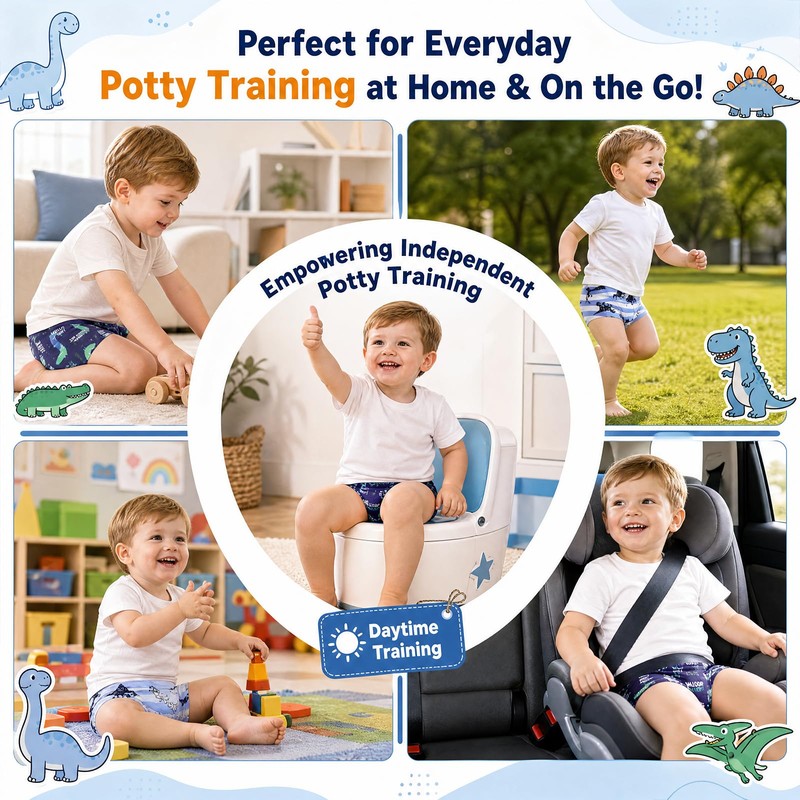 FLYISH DIRECT Reusable Cotton Potty Training Pants, Boxer Style, 5