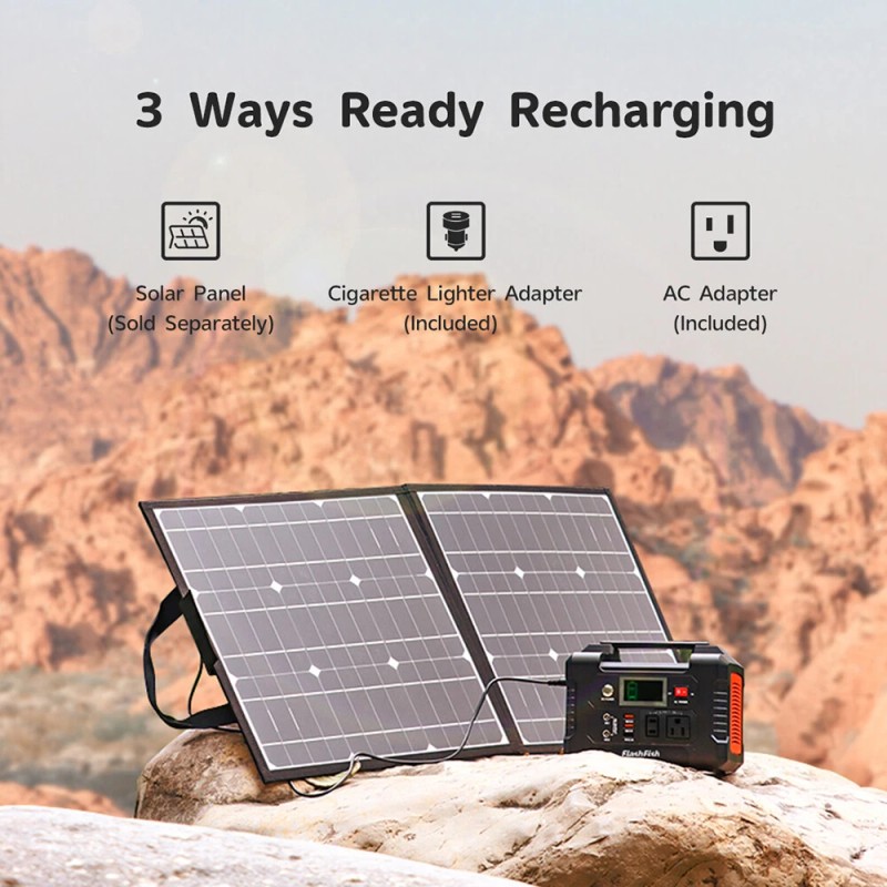 FlashFish Portable Power Station 200W 151Wh With AC Outlet/DC Port/USB