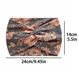 OFFCEI Wide Boho Headbands for Women Knotted No Slip Headbands Yoga Workout Hair Accessories African Head Wrap Fashion Hair Accessories for Women Band 6 Pack (Style 1, Generic)