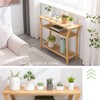 Nnewvante Bamboo Console Table Behind Couch, Entryway Table with Shelves,