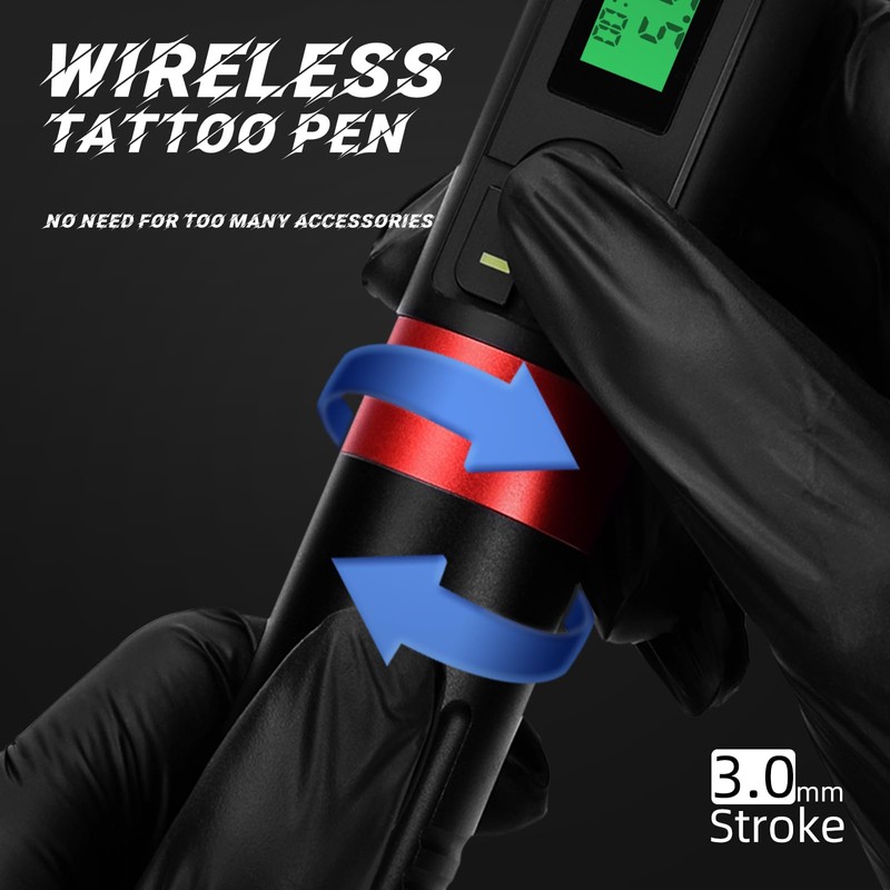 Professional Wireless Tattoo Machine Kit, ATOMUS Wireless Tattoo Pen 2pcs