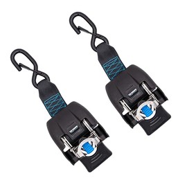 Tie Down 2 in. x 43 in. Stainless Steel Retractable Boat Transom Strap - 1800 lb. Breaking Load Limit / 600 lb. Working Load Limit (2-Pack)