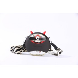 Monster Round Water Bottle with Removable Sleeve - Enjoy Unique-Powered Sips, Easy Open Button, Carrying Lanyard - BPA Free Water Bottle for Hydration on the Go (21.3 oz)