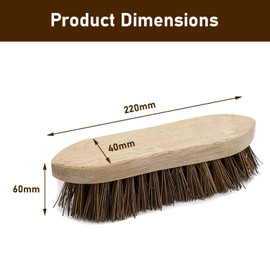 EDS Scrubbing Brush Stiff Bristles Floor Scrubbing Brush Heavy Duty for cleaning Floors Indoor Outdoor Natural Bassine Stiff Bristles Brush (PACK OF 2)