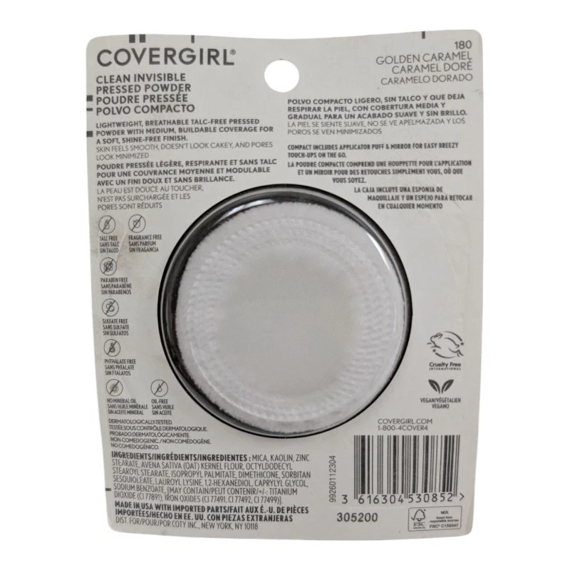 COVERGIRL - Clean Invisible Pressed Powder #180 Golden Caramel