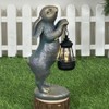 AIXXCUVQ Outdoor Rabbit Garden Ornaments with Solar Lantern Decoration for