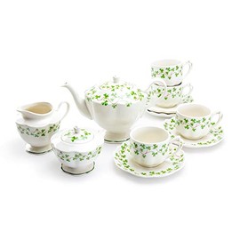 Grace Teaware Shamrock Fine Porcelain 11 Piece Tea Set