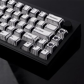 Double Shot PBT Keycaps 78 Keys Classic Dye Sublimation Manga White Keycaps Cherry Profile Keycaps for Cherry Gateron MX Swithes Mechanical Keyboards
