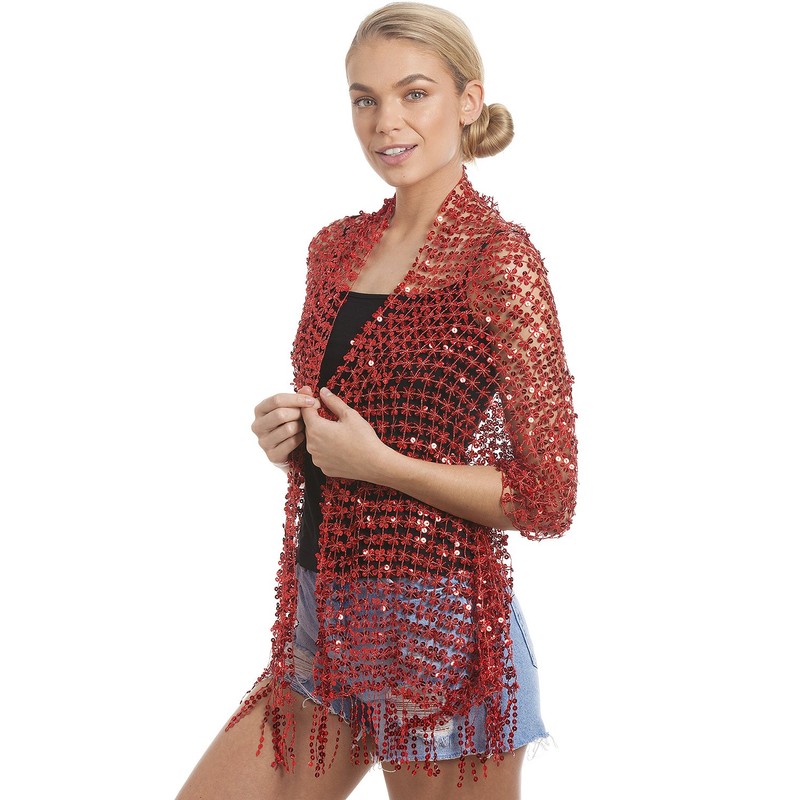 Central Chic Women's Stunning Sequin Evening Scarf - In 3
