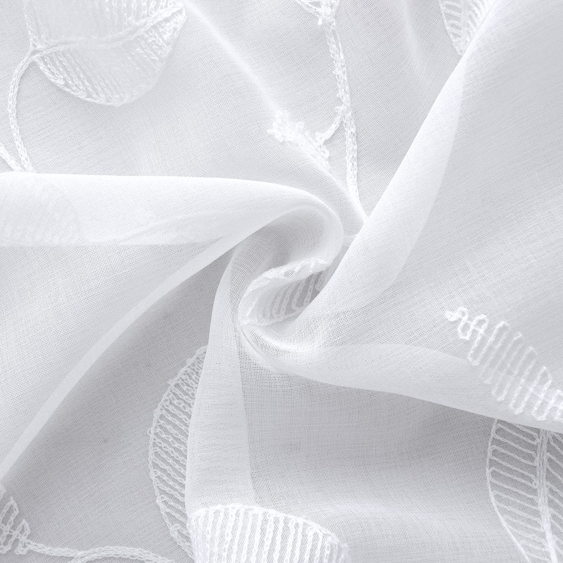 BGment White Sheer Curtains 84 Inches Long 2 Panels -