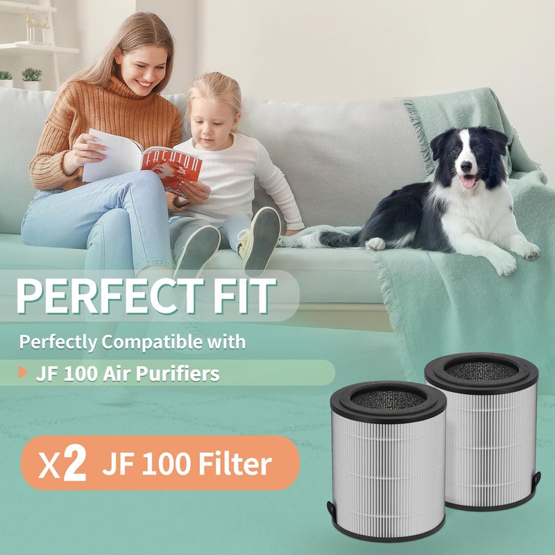 JF100 Replacement Filter Compatible with Jafanda Air Purifier Replacement Filter