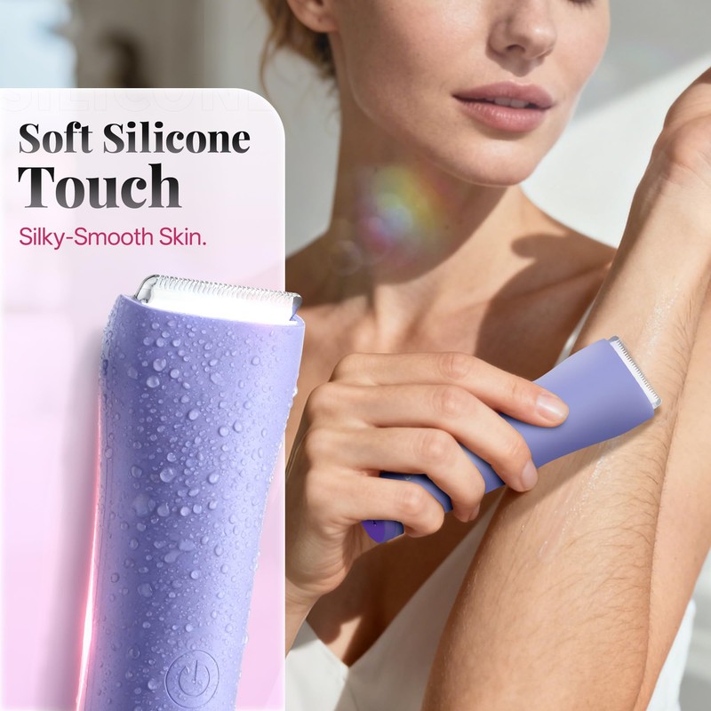 Krofaue Electric Razor for Women, Painless Bikini Trimmer, IPX6