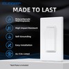 ELEGRP Matte White Single Pole Decors Light Switch with Plate
