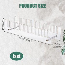 DICOSMETIC 16 Tier Acrylic Card Display Stands Greeting Card Display Stand Rectangle Postcards Display Rack Portable Card Holder Clear Tabletop Photo Organizer for Home Retail Counter Show, 32x8.2x7cm