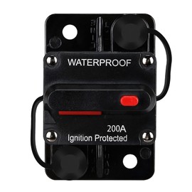 200 AMP Waterproof Circuit Breaker,with Manual Reset,12V-48V DC,30A-300A,for Car Marine Trolling Motors Boat ATV Manual Power Protect Audio System Current Overload Protection
