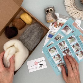 Bergin & Bath Needle Felting Kit, Owl. Make a Sweet Little owl with This Planet Friendly Craft kit for Adults and Teens.