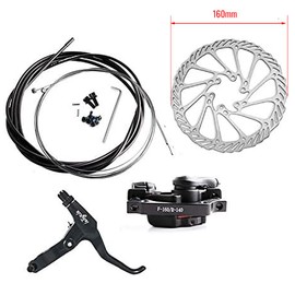 Mountain Bike Disk Brake Set G3/ HS1 Bicycle Disc Brake Kit Front and Rear 160mm Caliper Rotor with Bolts and Cable (F G3 Disc Brake Set)