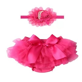 babygdesigns Baby Girl Hot Pink Tutu Soft and Fluffy - Baby Girl Tutu Skirt with Diaper Cover - Infant Tutu with 2 Headbands - Tutus for Girls