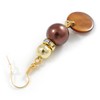Brown/Gold Glass and Shell Bead with AB Crystal Ring Drop