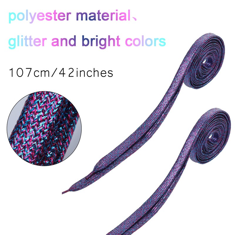 WILLBOND 16 Pairs Glitter Colored Shoelaces 42 Inch Shoe Laces