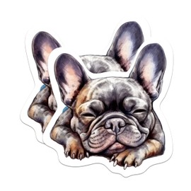 (2 Pack) French Bulldog Stickers - French Bulldog Dog Breed Stickers - Frenchie Breed - 5 Inches On Longest Side - Premium Vinyl Decal - Sticks to Any Smooth Flat Surface - Made in USA - BMCS2190