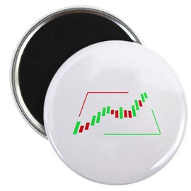 CafePress Stock Market Trader Candlestick Chart Trad Magnets 2.25" Round Magnet, Refrigerator Magnet