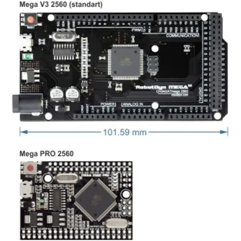 Arduino Mega 2560 Pro Mini Board with CH340, ATMEGA2560-16AU, Male