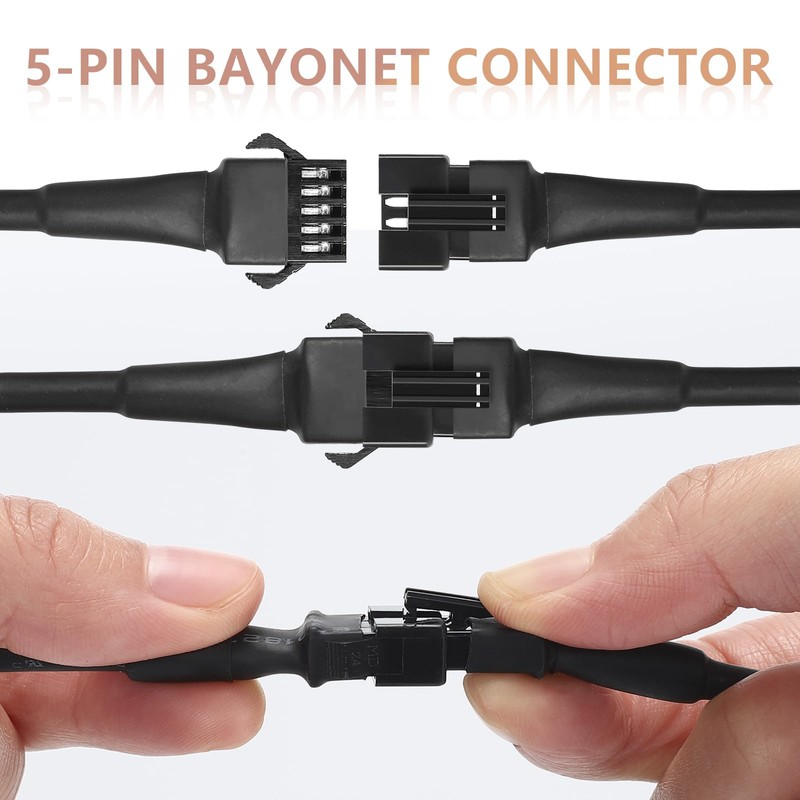 TDE Explorer.Lighting 4PCS 76.3 inch 5-Pin Extension Wire Cable Cord