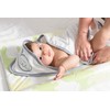 Babydam CozyToze Hooded Bath Towel, 100% Organic Bamboo, Grey/White, Pack