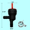 90 Degree Fuel Cut Off Valve 1/4" Inline Shut Off