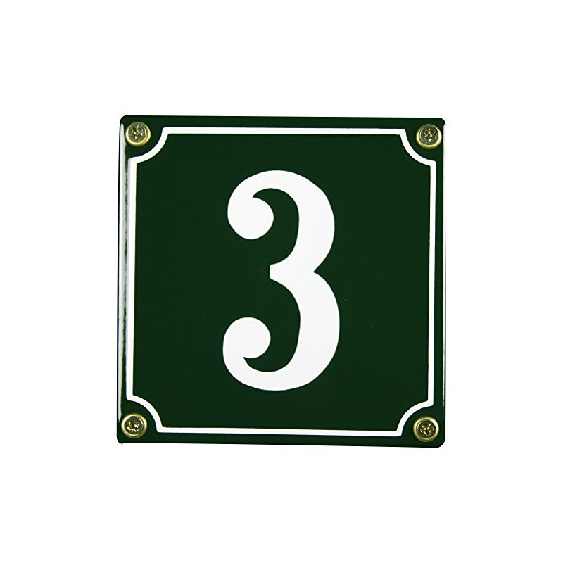 Buddel Bini Wetterfestes Emaille Hausnummernschild 3 12 x 12 cm,