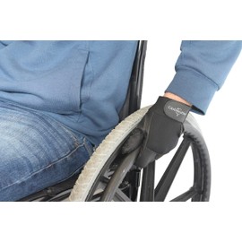 Globaleather SureGrip Full Finger Wheelchair Gloves - Black (X Small) - Hardwearing, Padded Breathable Leather, Rubberised Palm for Great Grip, Comfort & Durability