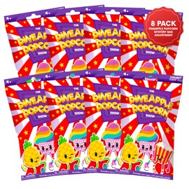 Cepia Pineapple Popcorn Mystery Surtido de 8 unidades | Mini cifras para niños | Juguetes de peluche coleccionables | Bolsas misteriosas para niñas y niños | Surtido cifras en forma de botanas Posibles | Paquete de 8 piezas misteriosas