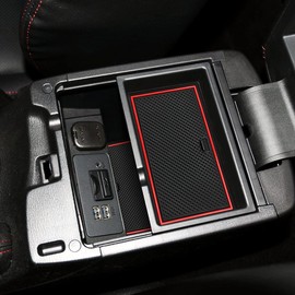 Auovo Anti-Dust Mats Compatible with Mazda 3 Sedan 2014 2015 2016 Car Interior Decoration Accessories Cup Holder Mats Console Liner Door Groove Pads (Red)