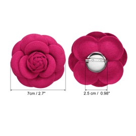 PATIKIL Camellia Flower Brooches, Vintage Fabric Flower Brooches Handmade Floral Pins for Women Hat Dress Shirt Tie Corsage, Plum Red