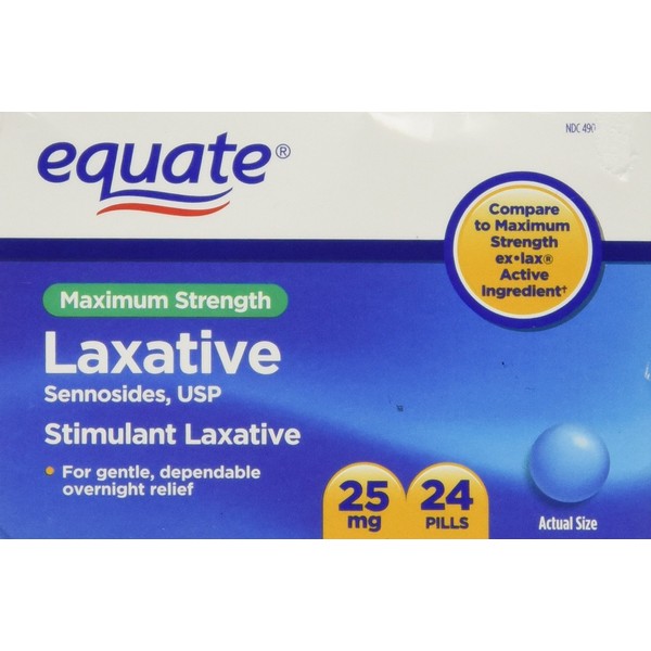Equate - Laxative, Maximum Strength, Sennosides 25 mg, 24 Pills (Compare to ex-lax)