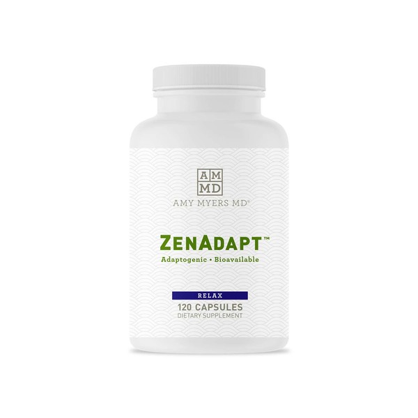Dr Amy Myers ZenAdapt - Adaptogen Supplement Blend to Support Mind & Stress Relief - Pea (Palmitoylethanolamide) & Saffron to Help Modulate a Healthy Inflammatory Response - 120 Capsules