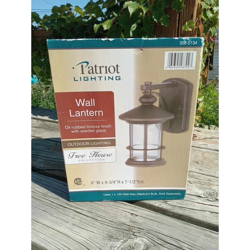 Patriot Lighting (1) Outdoor Wall Light Round Lantern Oil Rubbed