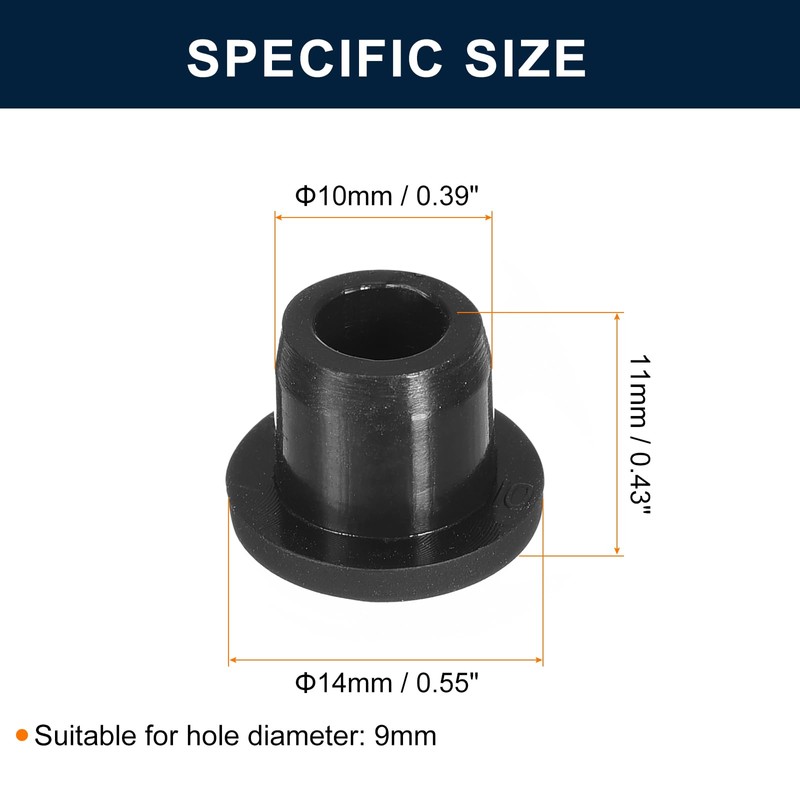 sourcing map 20 Pieces Black Plug Holes, Waterproof Button Plug