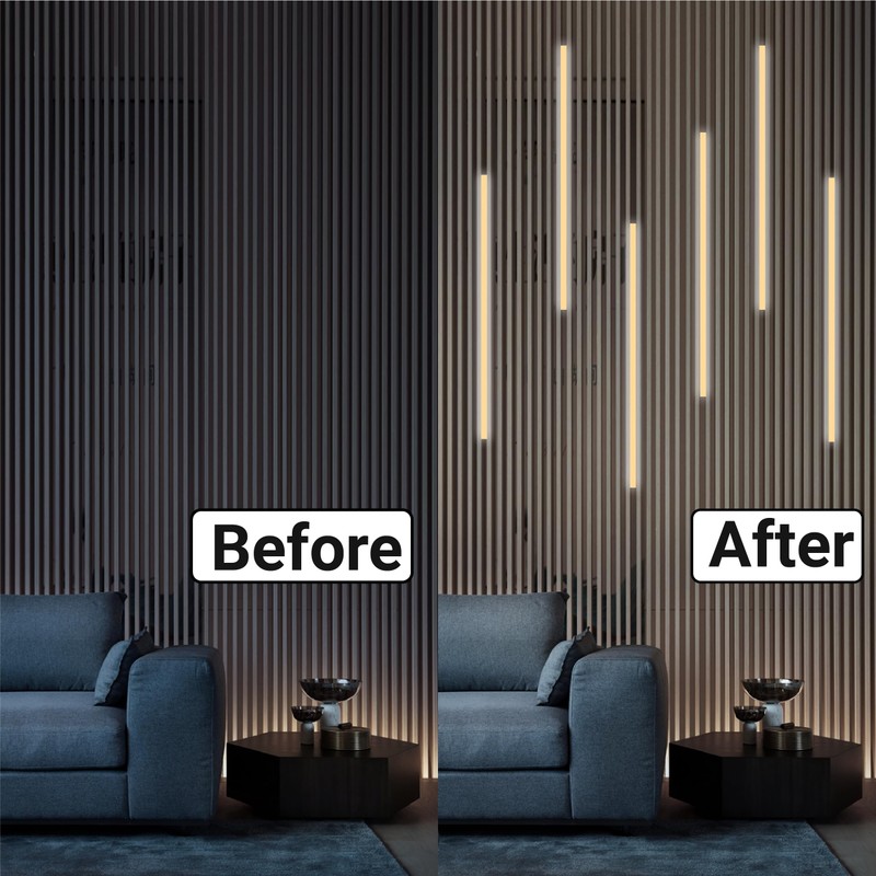 HAMRVL LED Wall Panel Lights - DC12V 6pcs 16-Inch 3000K