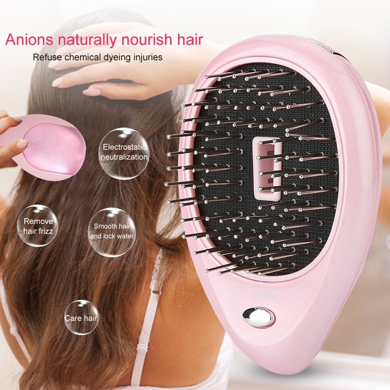 Portable Electric Ionic Scalp Massaging Caring Brush Vibration Massage Comb